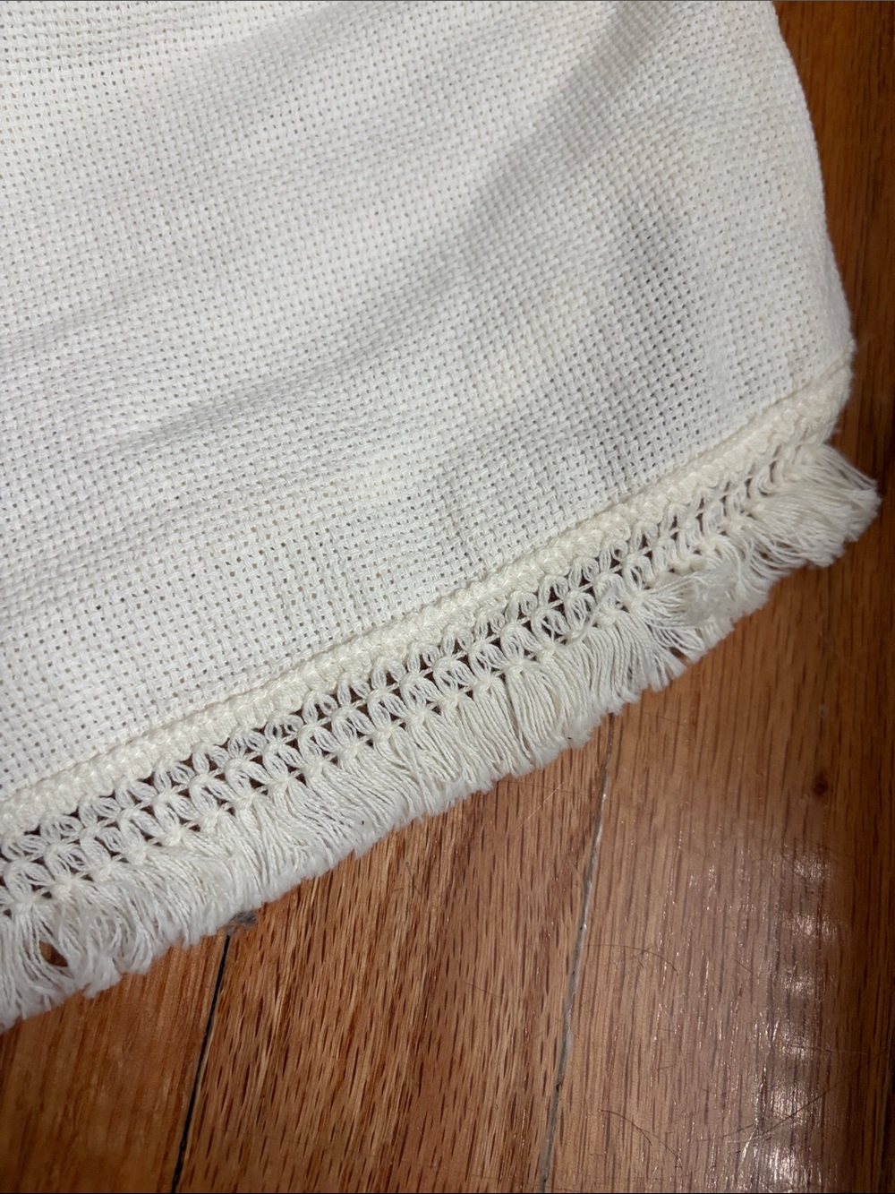Boho Crochet-Trim Athletic Shorts - Cream - Picture 7 of 7